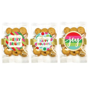 Small Christmas/ Holiday Chocolate Chip Cookie Bag Asst #6 - 24 bags